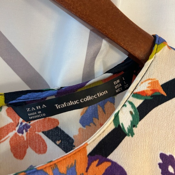 Zara Multicolor Floral Long Sleeve Dress - Picture 2 of 2